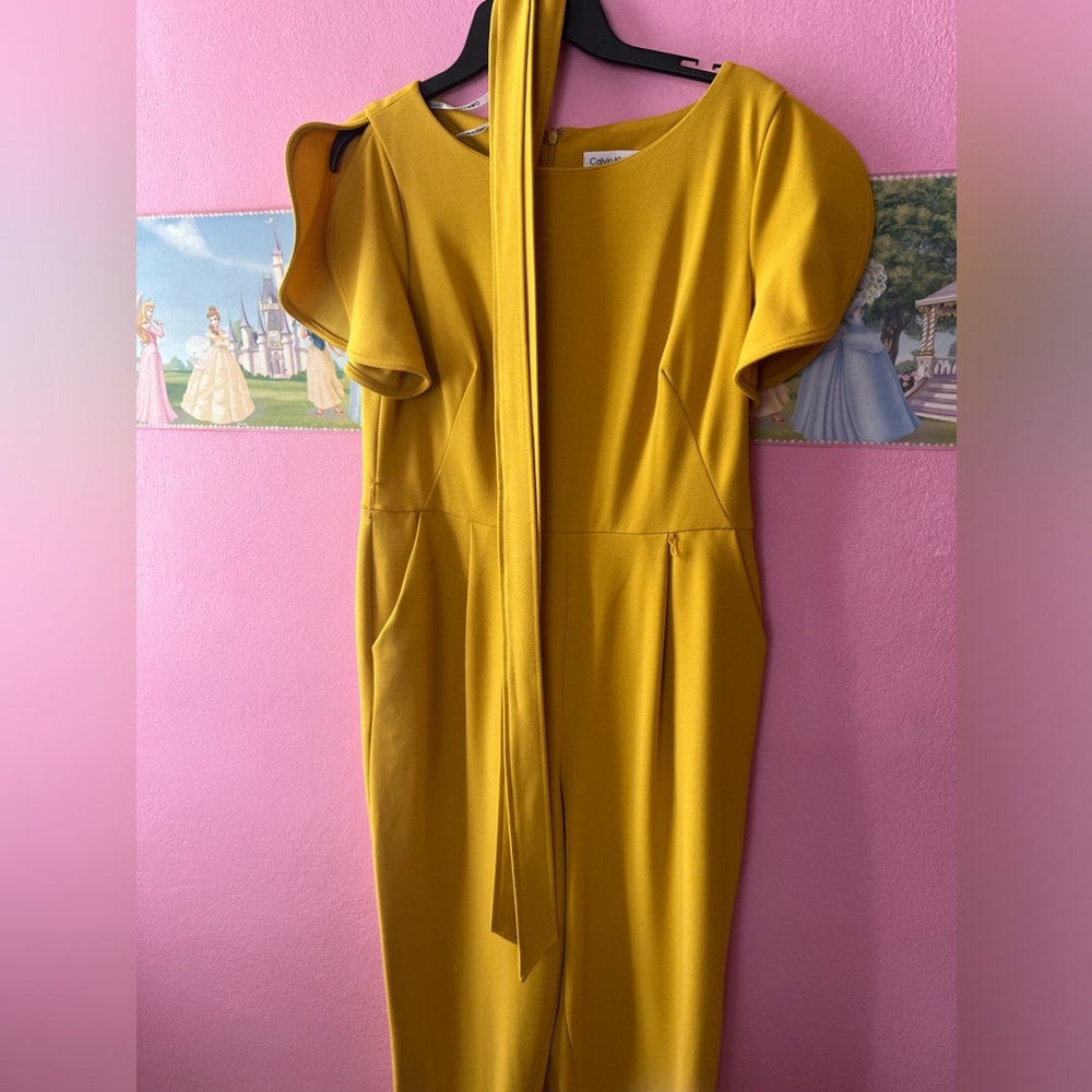 Yellow calvin klein women’s pantsuit